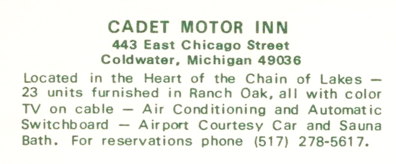 Cadet Motor Inn - Vintage Postcard